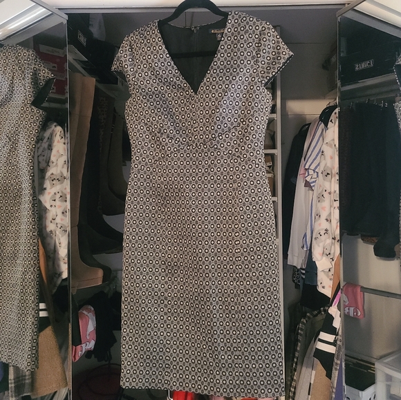 Brooks Brothers Brocade Pencil Sheath Dress with Cap Sleeves - Picture 2 of 6